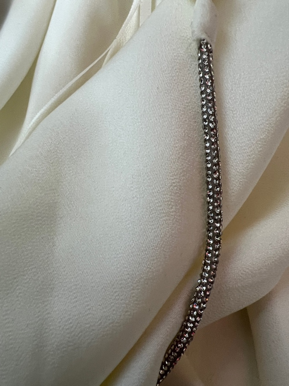 RtA Ivory Satin Mini Slip Dress Rhinestone Strap Cowl Neck Medium NWT - Picture 7 of 10